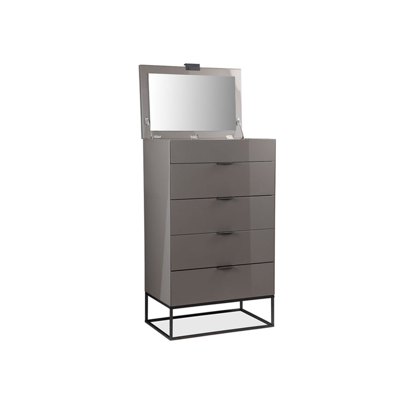 Lustro Stone High Gloss 5 Chest Of Drawers by Lavishway | Chest Of Drawers-23151