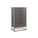 Lustro Stone High Gloss 5 Chest Of Drawers by Lavishway | Chest Of Drawers-23152