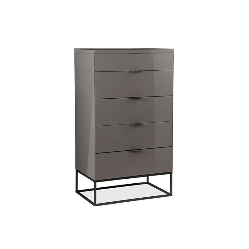 Lustro Stone High Gloss 5 Chest Of Drawers by Lavishway | Chest Of Drawers-23152