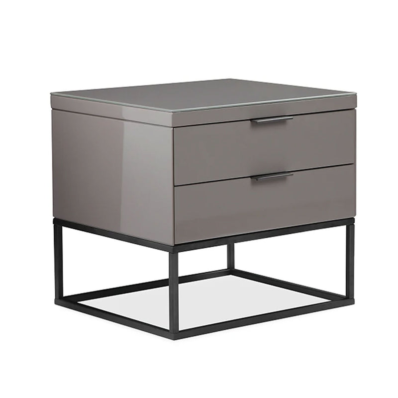 Lustro Glass Top 2 Drawer Nightstand by Lavishway | Bedside Tables-23120