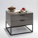 Lustro Glass Top 2 Drawer Nightstand by Lavishway | Bedside Tables-23117