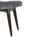 Luxor Grey Velvet Curved Seat Bench by Lavishway | Benches & Storage Benches-59478