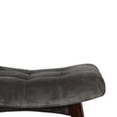 Luxor Grey Velvet Curved Seat Bench by Lavishway | Benches & Storage Benches-59477