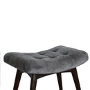 Luxor Grey Velvet Curved Seat Bench by Lavishway | Benches & Storage Benches-59476