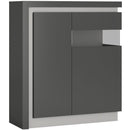 Lyon Right Hand Facing Grey Gloss Cabinet by Lavishway | Display Cabinets-44245