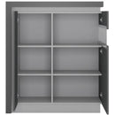 Lyon Right Hand Facing Grey Gloss Cabinet by Lavishway | Display Cabinets-44246