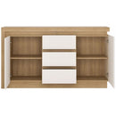 Lyon White & Oak Finish 3 Drawers Sideboard by Lavishway | Sideboards-44413