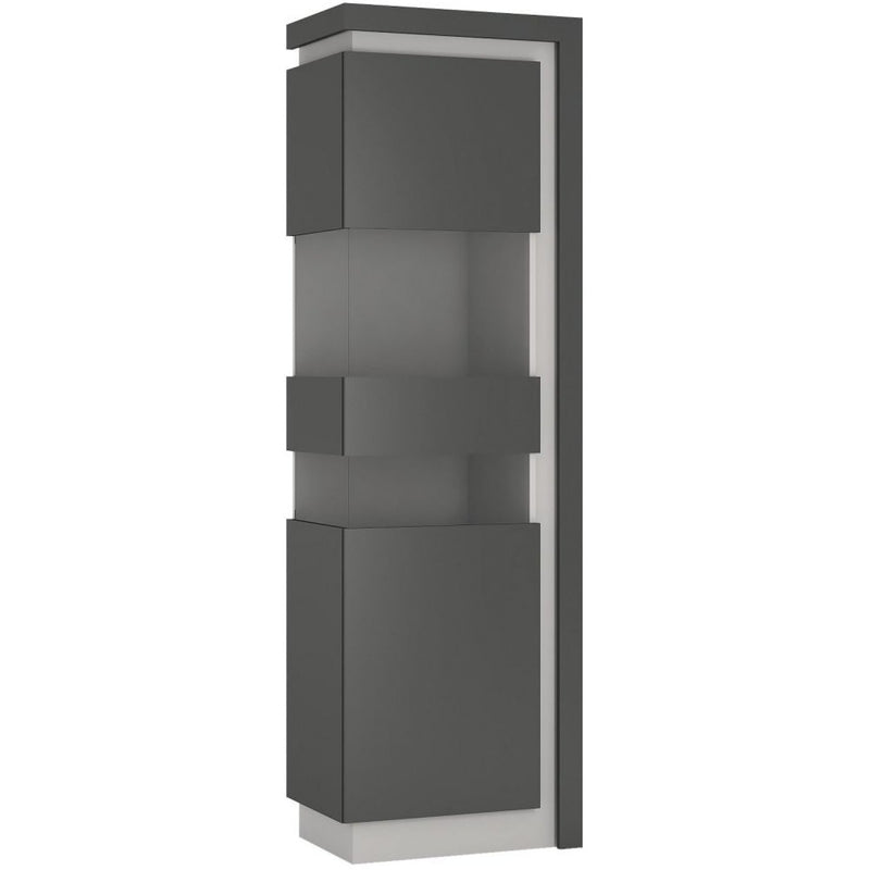 Lyon Grey Left Hand Tall Display Cabinet by Lavishway | Display Cabinet-44288