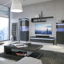 Lyon Modern Grey Gloss Wide LED TV Unit by Lavishway | TV Units Cabinets-44406