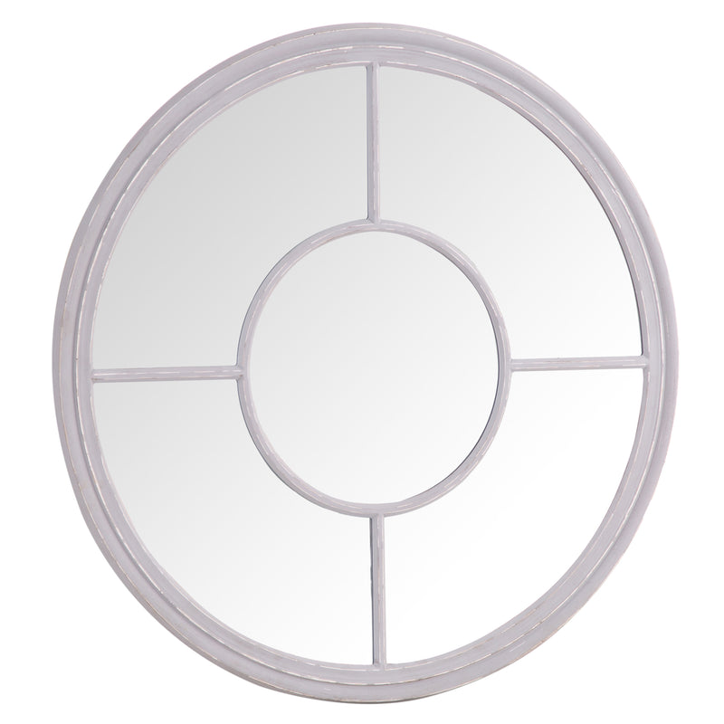 Window Circular Grey Wall Mirror by Lavishway | Wall Mirrors-36128