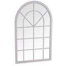 Arched Grey Round Shape Window Mirror by Lavishway | Bedroom Mirrors-36113