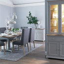 Marseille Oak Top Lamp Table in Soft Grey by Lavishway | Side Tables-31865