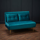 Madison Contemporary Teal Velvet Sofa Bed by Lavishway | Velvet Sofa-28457