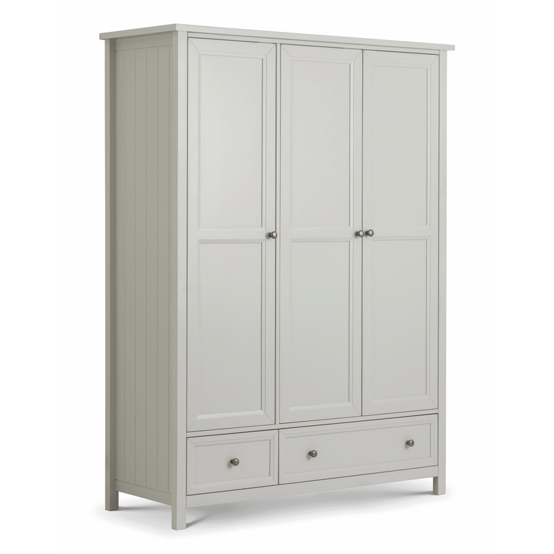 Maine 3 Doors Solid Pine Wardrobe by Lavishway | Wardrobe-61847