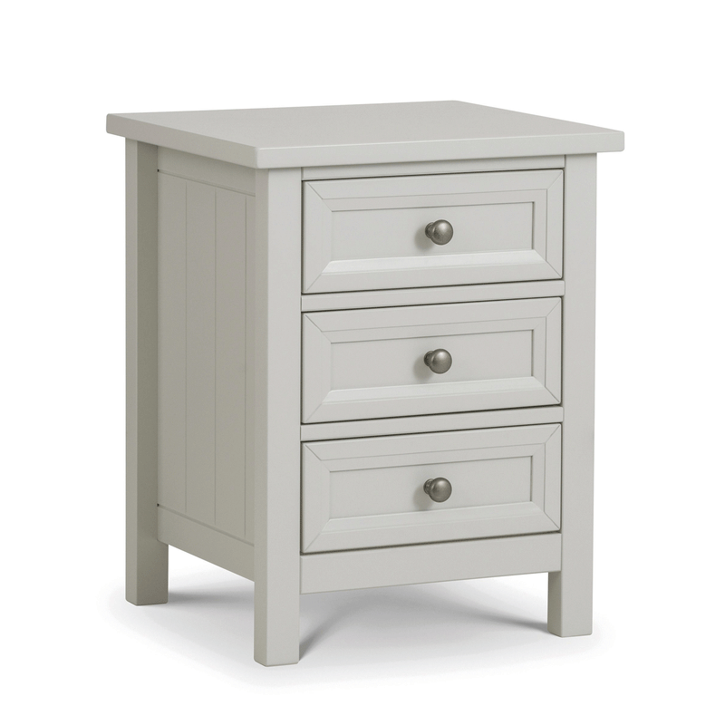 Maine Solid Pine 3 Drawer Bedside Table by Lavishway | Bedside Tables-61832