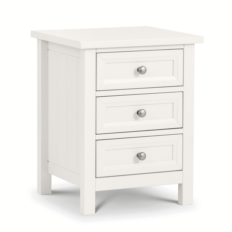 Maine Solid Pine 3 Drawer Bedside Table by Lavishway | Bedside Tables-61829