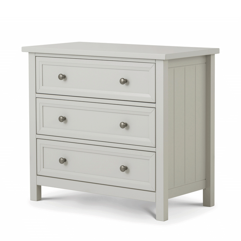 Maine Dove Grey Solid Pine 3 Drawers Chest by Lavishway | Chest Of Drawers-61818