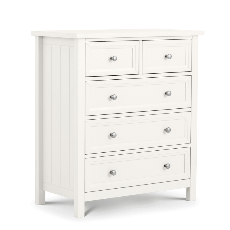 Maine Pine 3 Over 2 Chest Of Drawers in White by Lavishway | Chest Of Drawers-61849