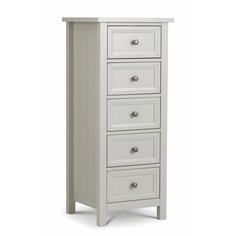 Maine Grey Pine Tall Narrow 5 Drawers Chest by Lavishway | Chest Of Drawers-61812