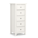 Maine White Pine Tall Narrow 5 Drawers Chest by Lavishway | Chest Of Drawers-61801