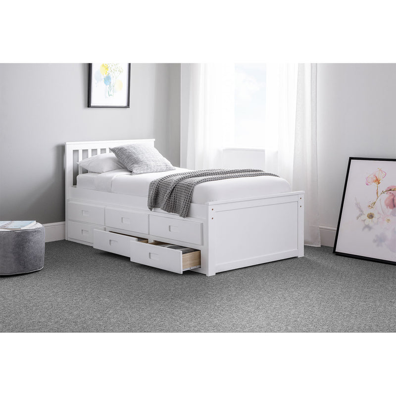Maisie Pine White Captains Bed by Lavishway | Wooden Beds-61845