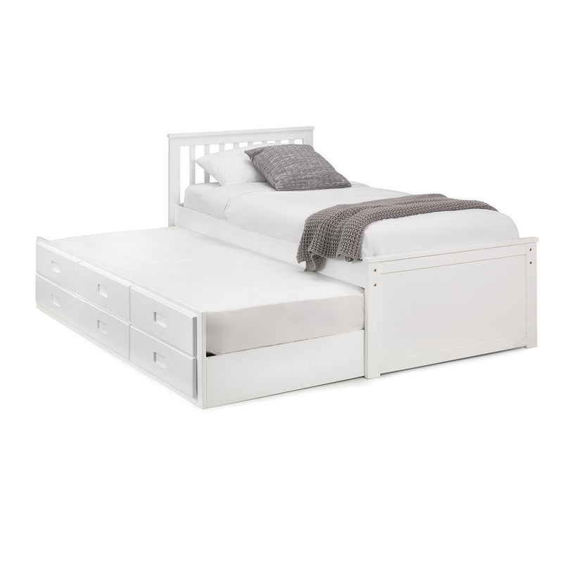 Maisie Pine White Captains Bed by Lavishway | Wooden Beds-61836