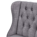 Mal Grey Fabric Barstool With Wooden Legs by Lavishway | Bar Stools-24877