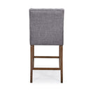Mal Grey Fabric Barstool With Wooden Legs by Lavishway | Bar Stools-24874