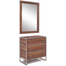 Malmo Rustic Wooden 3 Drawers Chest & Mirror by Lavishway | Wall Mirrors-24865