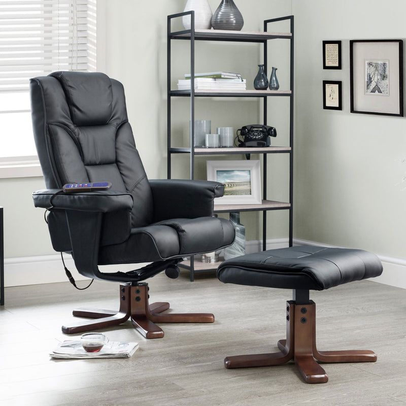 Malmo Massage Recliner Chair and Footstool by Lavishway | Recliner Armchairs-61820