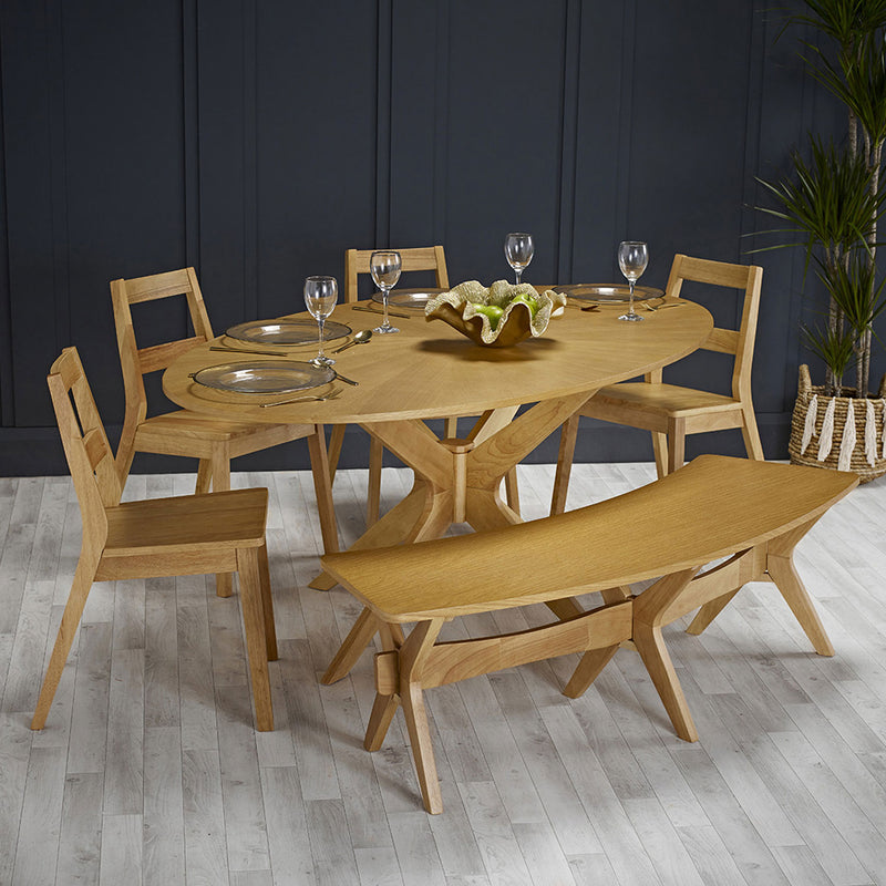 Malmo Contemporary Oak White Bench by Lavishway | Dining Benches-28456