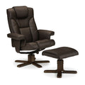 Malmo Swivel Recliner Chair & Footstool by Lavishway | Recliner Armchairs-61804