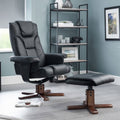 Malmo Swivel Recliner Chair & Footstool by Lavishway | Recliner Armchairs-61803