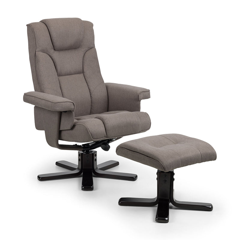 Malmo Swivel Recliner Chair & Footstool by Lavishway | Recliner Armchairs-61805