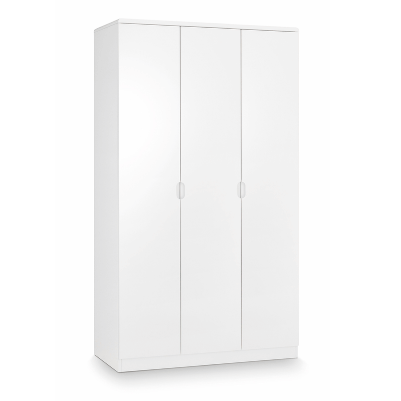 Manhattan White High Gloss 3 Doors Wardrobe by Lavishway | Wardrobe-61791