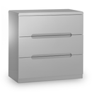 Manhattan Grey High Gloss 3 Drawers Chest by Lavishway | Chest Of Drawers-61790