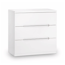 Manhattan White High Gloss 3 Drawers Chest by Lavishway | Chest Of Drawers-61789