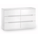 Manhattan White High Gloss 6 Drawers Chest by Lavishway | Chest Of Drawers-61777