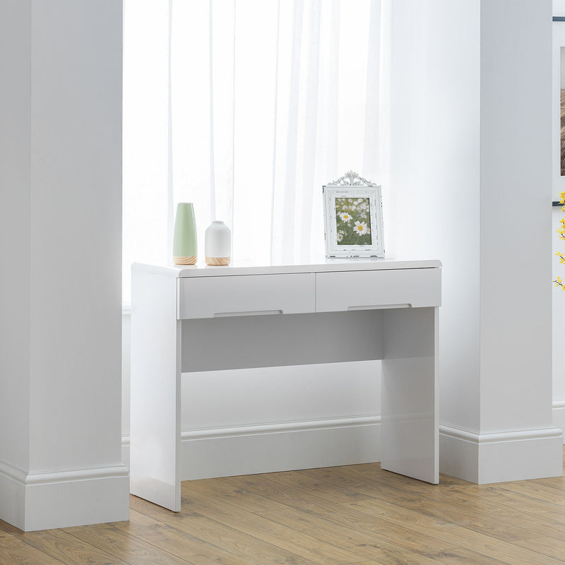 Manhattan High Gloss 2 Drawers Dressing Table by Lavishway | Dressing Tables-61754