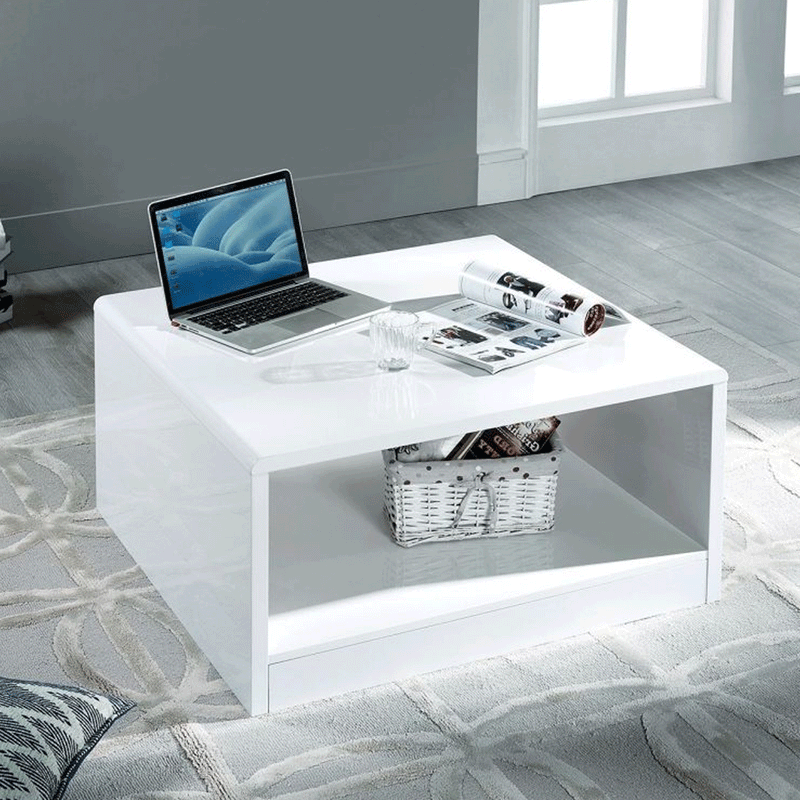 Manhattan Grey High Gloss Square Coffee Table by Lavishway | Coffee Tables-61750