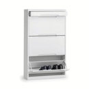 Manhattan White High Gloss Shoes Cabinet by Lavishway | Shoe Cabinets-61763