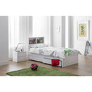 Manhattan White High Gloss Bookcase Bed by Lavishway | Wooden Beds-61786