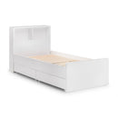 Manhattan White High Gloss Bookcase Bed by Lavishway | Wooden Beds-61785