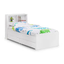 Manhattan White High Gloss Bookcase Bed by Lavishway | Wooden Beds-61782