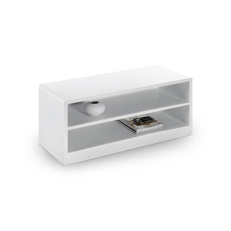 Manhattan White High Gloss Compact TV Unit by Lavishway | TV Units Cabinets-61776