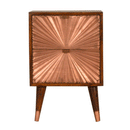 Manila Copper Brass 2 Drawers Bedside Table by Lavishway | Bedside Tables-58920