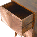 Manila Copper Brass 2 Drawers Bedside Table by Lavishway | Bedside Tables-58925