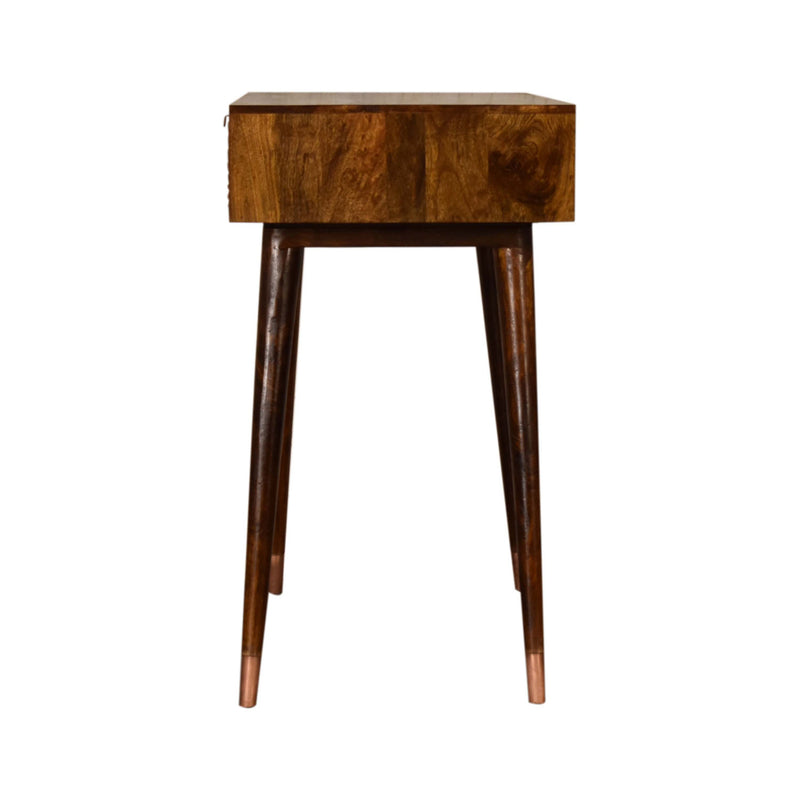Manila Copper Brass 1 Drawer Writing Desk by Lavishway | Reclaimed Wood Desks-58883