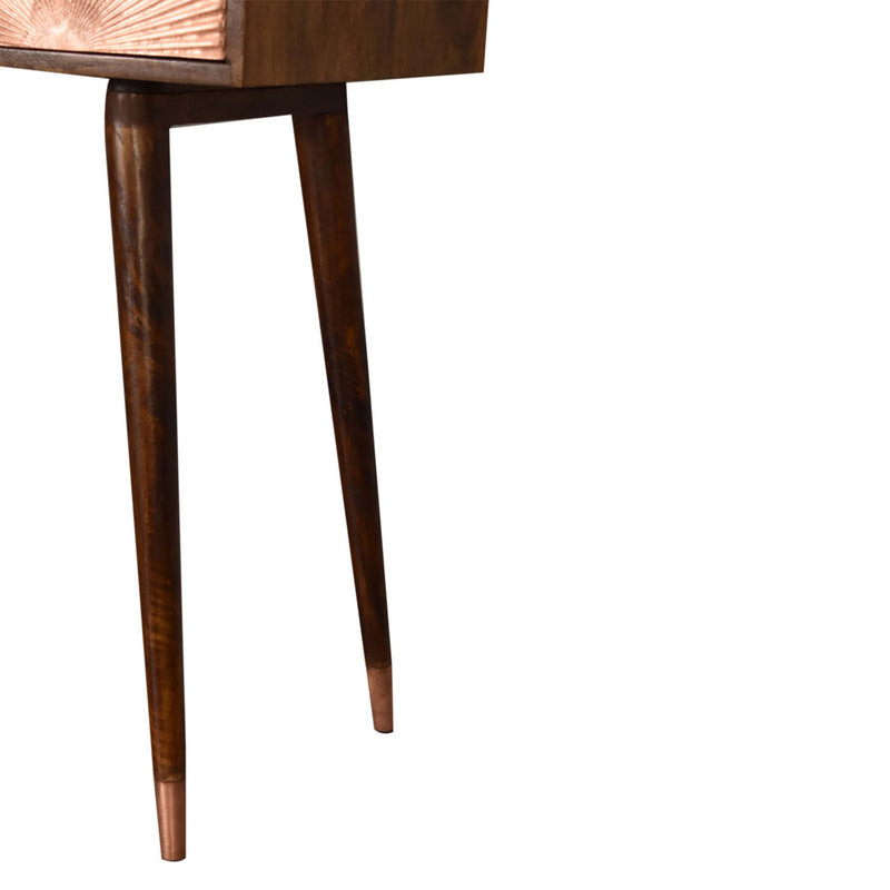 Manila Copper Brass 1 Drawer Writing Desk by Lavishway | Reclaimed Wood Desks-58882