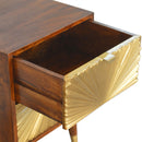 Manila Gold Brass 2 Drawers Bedside Table by Lavishway | Bedside Tables-58794